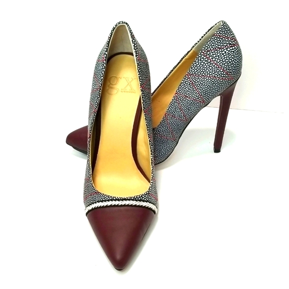 GX by Gwen Stefani, Women's Black, White and Deep Red Heels size 6 Like New - Picture 3 of 8